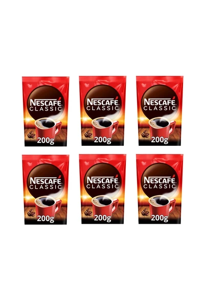 Nescafe Klasik Kahve Poşet 200 Gr X 6 Adet ürün görseli 1