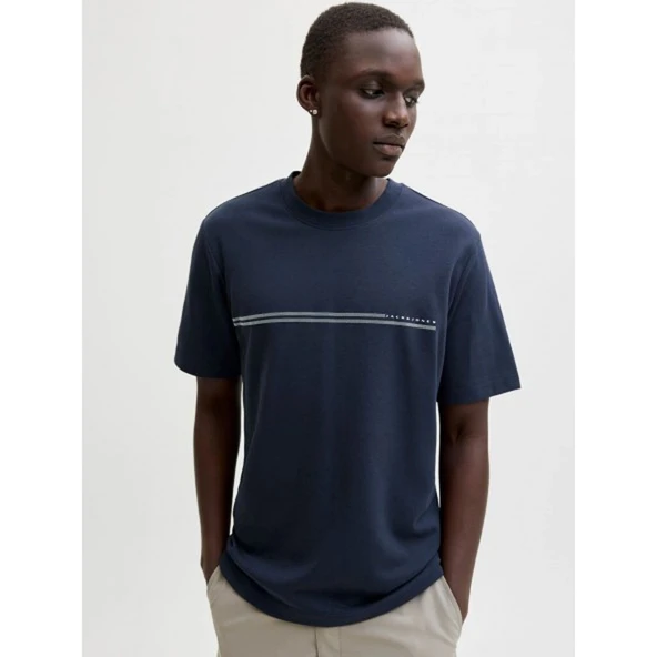 Jack&jones 12289936 0 Yaka Erkek Tshirt - Lacivert ürün görseli 1