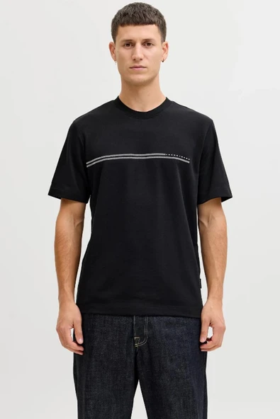 Jack&jones 12289936 0 Yaka Erkek Tshirt - Siyah ürün görseli 1
