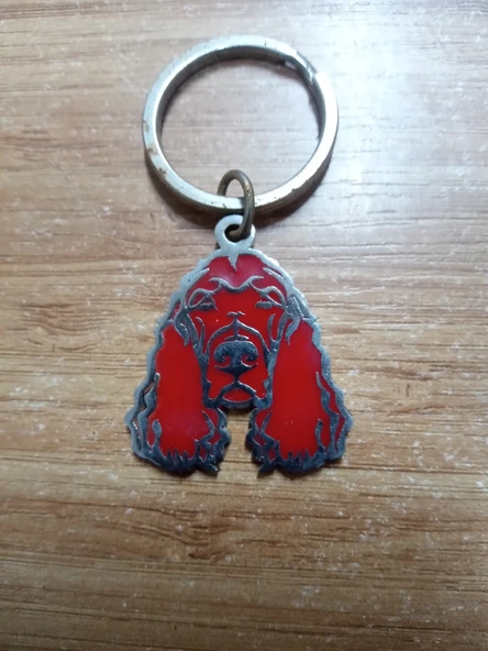 PASLANMAZ ÇELİK KÖPEK DESENLİ ANAHTARLIK ürün görseli 1