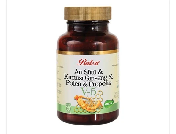 Balen V5 Arı Sütü Kırmızı Ginseng Polen Propolis 60 Tablet ürün görseli 1