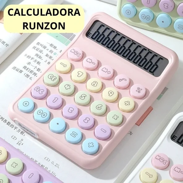 Runzon Renkli Hesap Makinesi Yuvarlak Uçlu 12 Hane Mavi RZ-822 (5433) ürün görseli 1