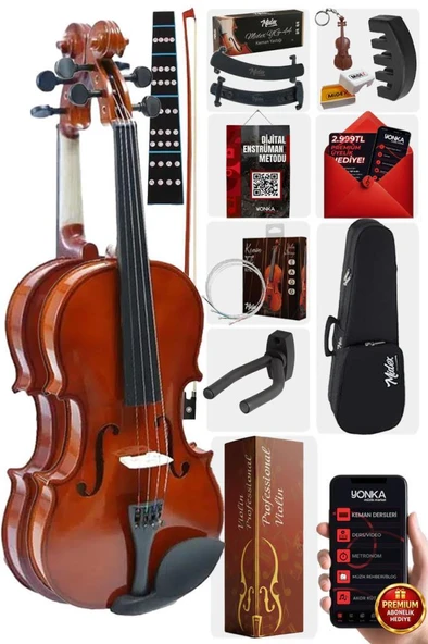 Midex CVL-742-PAK Çocuk Kemanı 8-10 Yaş 1/2 (Yastık Susturucu Çanta Yay Tel Reçine) ürün görseli 1