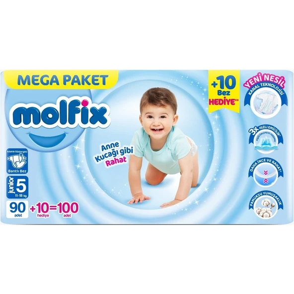 Molfix 5 Numara Junior 100'lü Bebek Bezi ürün görseli 1