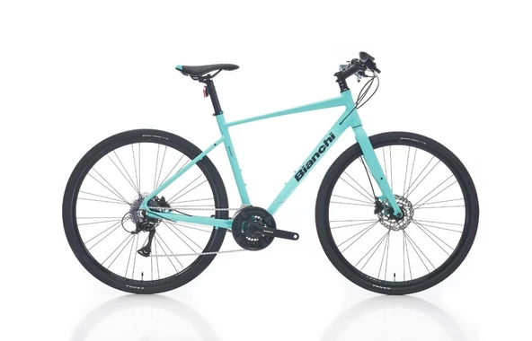 Bianchi Nirone 7 Disk FlatBar Acera 24 Vites 27 CM 28 Jant Celeste Yeşil Siyah Hybrid Şehir Bisikleti ürün görseli 1