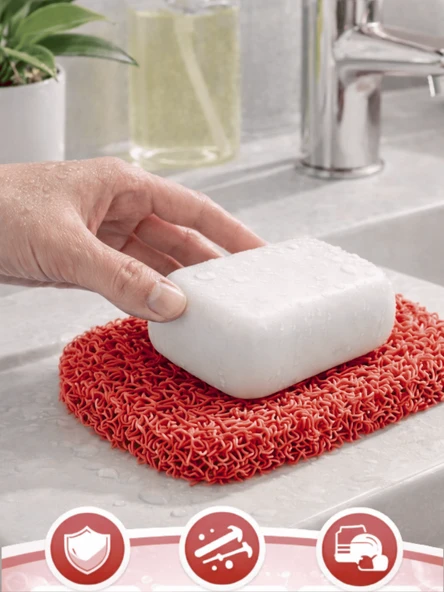 Beylini Sabun Altlığı Kalıp Sabunluk PVC Kıvırcık Kaydırmaz Lavabo Banyo Mutfak Sabun Altı Stand 7x11 CM ürün görseli 1