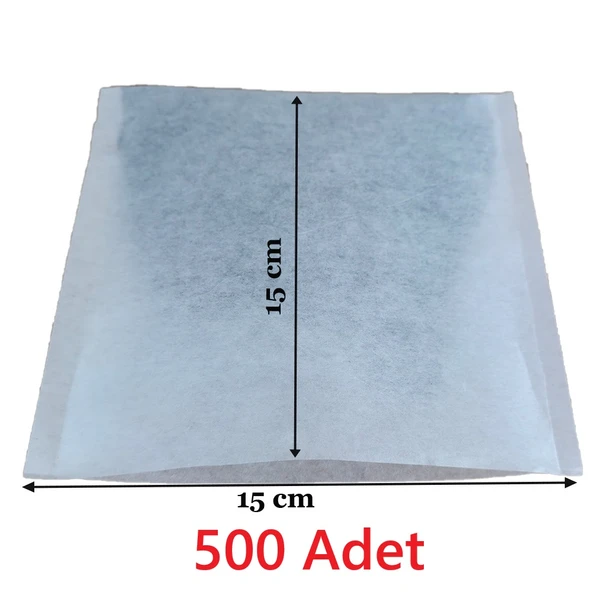 Çay Demleme Filtresi Boş Demlik Poşeti Büyük Endüstriyel Boy Kazan Galoşu Bonesi 15x15 cm 500 Adet Ev Otel Cafe Horeca ürün görseli 1