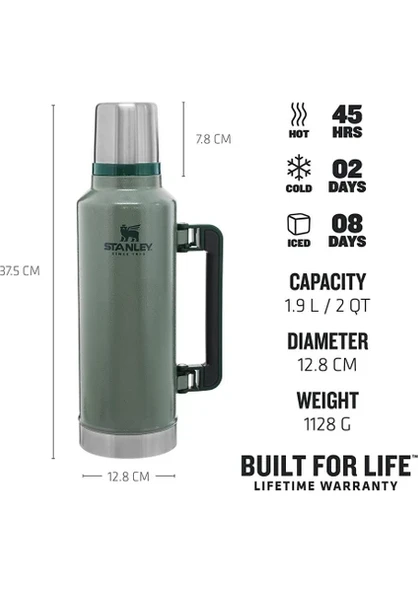 Stanley Klasik Vakumlu Paslanmaz Çelik Termos 1.9 Lt ürün görseli 1