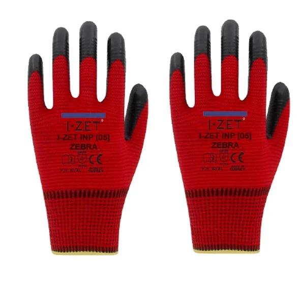 I-zet Inp05 Zebra No:10 Polyester Örme Nitril Eldiven 288 Adet 10XL ürün görseli 1