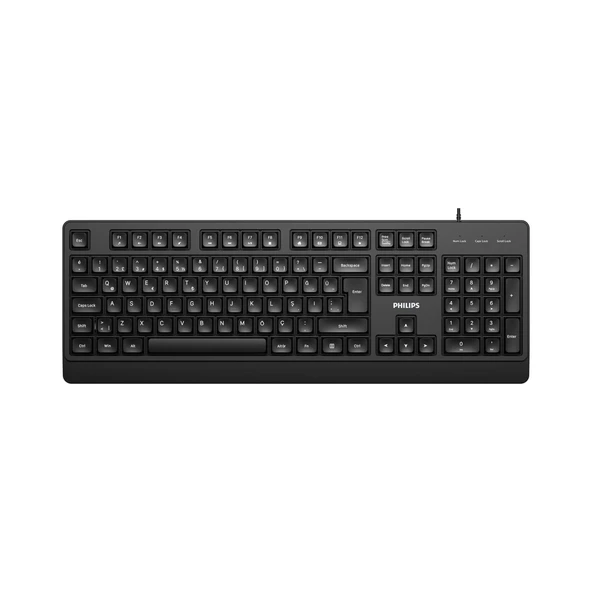 PHILIPS SPK6247B, USB Kablolu, Türkçe Q, Multimedya Klavye (Siyah) ürün görseli 1