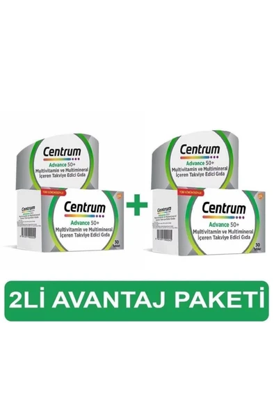 Centrum Advance 50+ Multivitamin 30 Tablet- 2 ADET ürün görseli 1