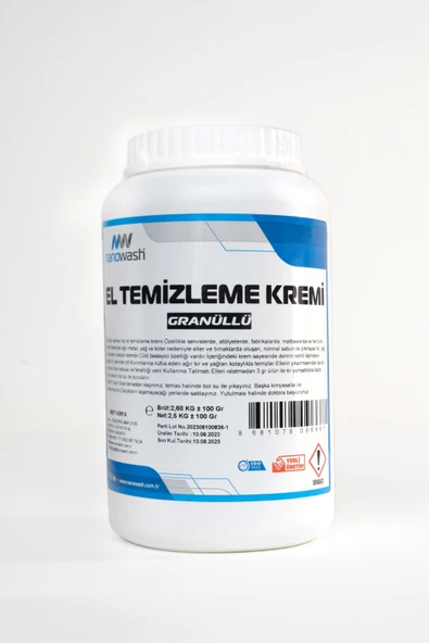 NANOWASH GRANÜLLÜ EL TEMİZLEME KREMİ 2,5 KG ürün görseli 1