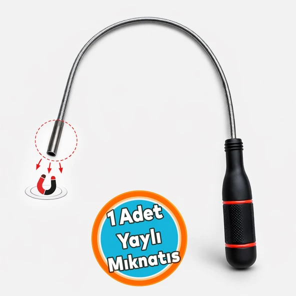 Yaylı Mıknatıs 50 Cm 1.5 Lb Endüstriyel Güçlü Manyetik Çubuk Metal Toplama Aparatı ürün görseli 1