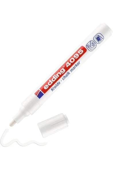 Edding 4095 Chalk Marker 2-3mm Tebeşir Kalemi Beyaz ürün görseli 1