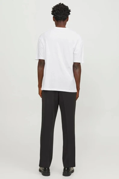 Jack&jones 12249319 0 Yaka Erkek Basic Tshirt - Beyaz - Resim 4
