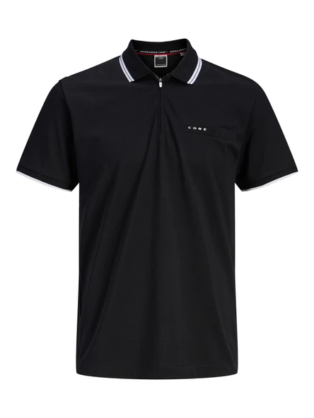 Jack&jones 12289953 Yakali On Tek Cep Erkek Tshirt - Siyah ürün görseli 1