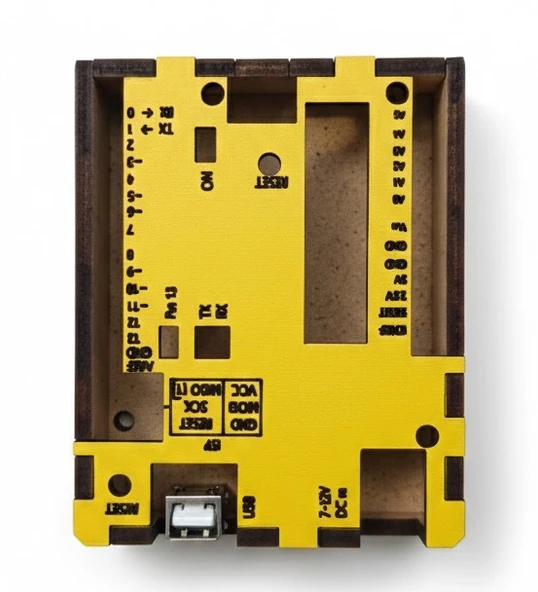 Gözeler Pin İsimli Arduino Uno Koruma Kutusu - Lazer Kesim Ahşap Muhafaza Kabı - Robotik Proje Aksesuarı ürün görseli 1