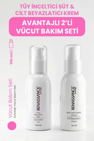 Renaissance Prestige Tüy İnceltici Süt & Cilt Beyazlatıcı Krem 2’li Set (2 x 100 ml) ürün görseli 1
