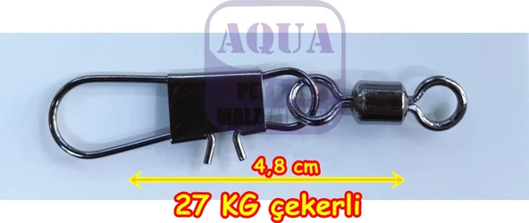 Powerex HS9018 1/0 No. Klipsli Bilyeli Fırdöndü 5'li Paket - 27 Kg Çekerli Boy 4,8 Cm Black Nickel ürün görseli 1