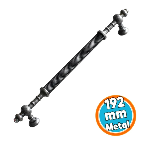 Mobilya Mutfak Çekmece Dolap Dolabı Kulpu Kulbu Kulpları Eskitme Antik Gümüş Metal 192 mm ürün görseli 1