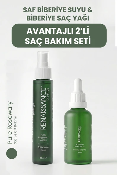 Renaissance Prestige Saf Biberiye Suyu & Biberiye Saç Yağı 2'li Set (100 ml + 50 ml) ürün görseli 1