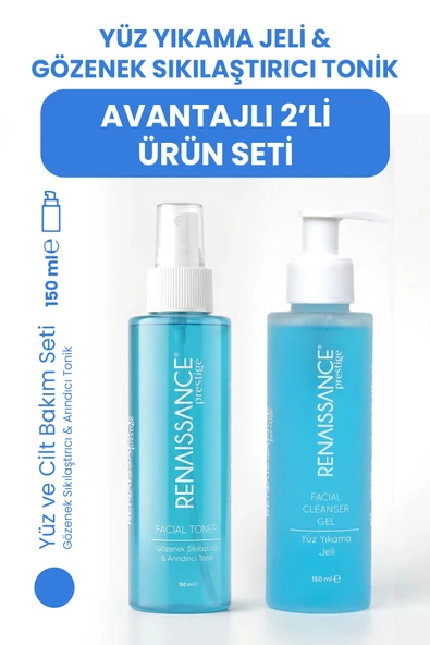 Renaissance Prestige Yüz Yıkama Jeli & Gözenek Sıkılaştırıcı Tonik 2'li Set (2 x 150 ml) ürün görseli 1