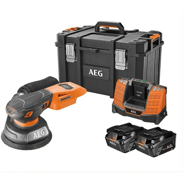 Aeg Bex18Sbl-125-602Tc 2X6.0Ah Çift Akülü Zımpara ürün görseli 1