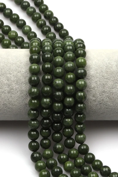 Kanada Yeşim Doğal Taş Dizi 8 mm Küre Kesim - DZ-0809 ürün görseli 1