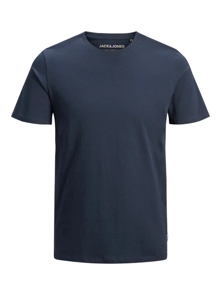 Jack&jones 12156101 0 Yaka Erkek Basic Tshirt - Lacivert - Resim 5