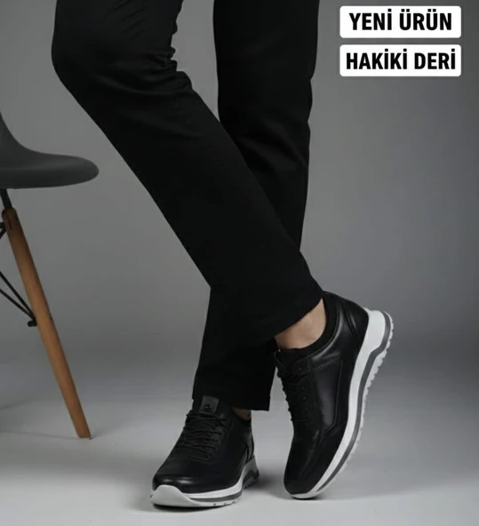 Hakiki Deri Erkek Günlük Ayakkabı – Bilek Destekli, Poli Spor Tabanlı ürün görseli 1