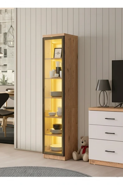 Reflekte Bronz Camlı Ünite, Çok Amaçlı Dolap, Vitrin - Resim 2