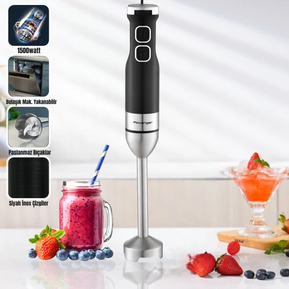 Rowenger 5000 Serisi Premium El Blender 1500watt Paslanmaz Çelik Hand Blender Çubuk Blender ürün görseli 1