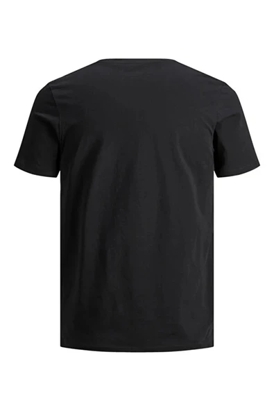 Jack&jones 12156101 0 Yaka Erkek Basic Tshirt - Siyah - Resim 6
