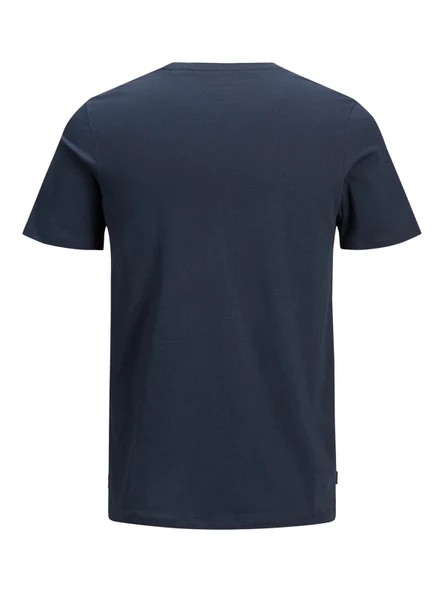 Jack&jones 12156101 0 Yaka Erkek Basic Tshirt - Lacivert - Resim 6