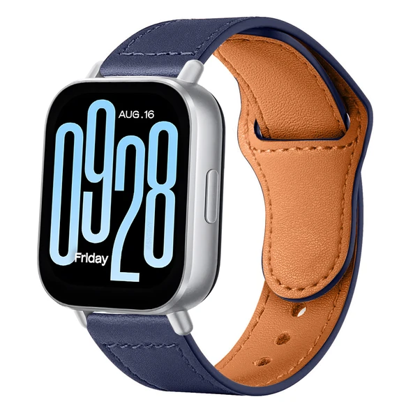 Redmi Watch 5 Lite/Active İle Uyumlu Premium Classic Deri Görünümlü Kordon  Lacivert ürün görseli 1