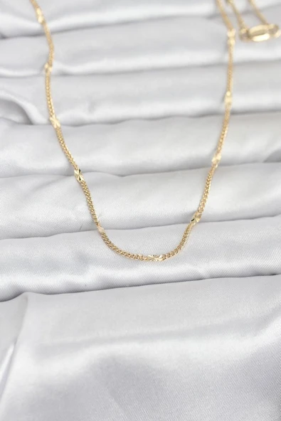CM 14K Gold Renk Lazer Puntalı Model 60 cm Kadın Kolye - TJ-BKO10961 ürün görseli 1