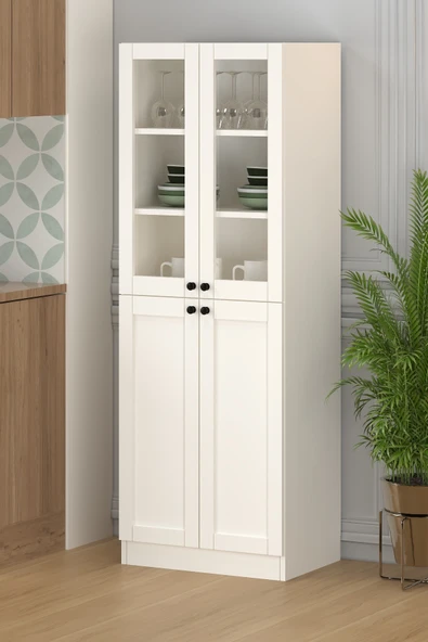 60 CM VANİLYA VİTRİN ÇOK AMAÇLI DOLAP - Resim 3