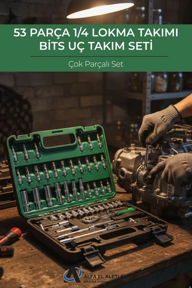 cp tools 53 Parça 1/4 Lokma Takımı ve Bits Uç Takım Seti (Çok Parçalı) ürün görseli 1