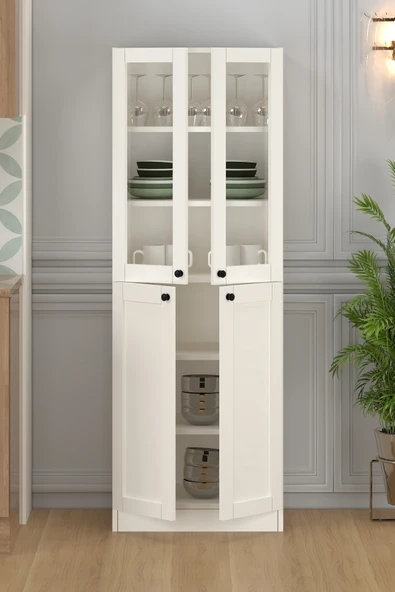 60 CM VANİLYA VİTRİN ÇOK AMAÇLI DOLAP - Resim 4