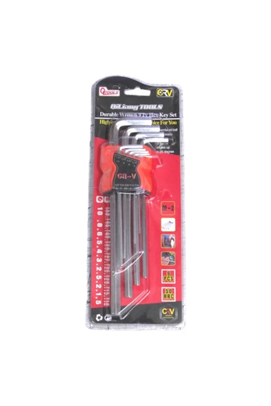 Qiliang tools Uzun Allen TK Tools 9 parçalık Tork Başlı Allen Anahtar Seti ürün görseli 1