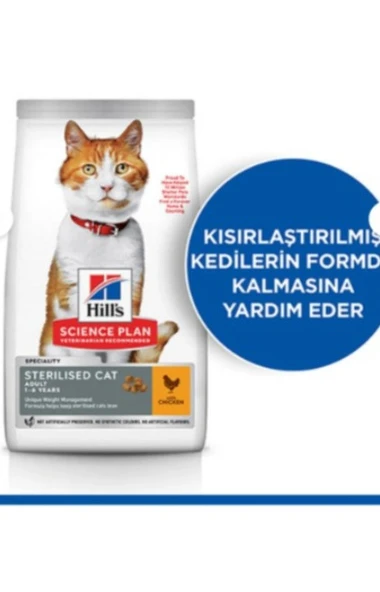 Hill 's Young Adult Sterilised Tavuklu 10 kg Kısırlaştırılmış Yetişkin Kedi Maması ürün görseli 1