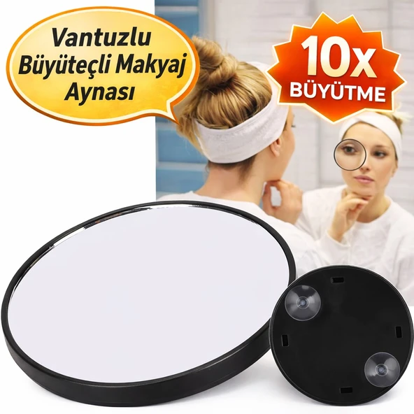 Büyüteçli Ayna Makyaj Aynası Vantuzlu Yuvarlak Büyüteçli Ayna Makyaj ve Siyah Nokta Temizleme için ürün görseli 1