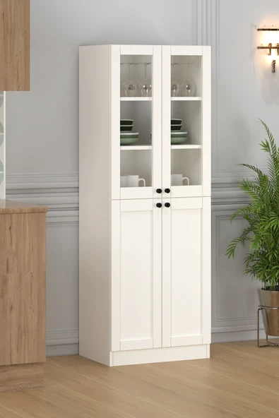 60 CM VANİLYA VİTRİN ÇOK AMAÇLI DOLAP - Resim 2