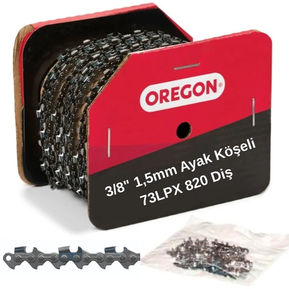 Oregon 3/8" 1,5mm Ayak Köşeli 73LPX 820 Diş Top Testere Zinciri ürün görseli 1