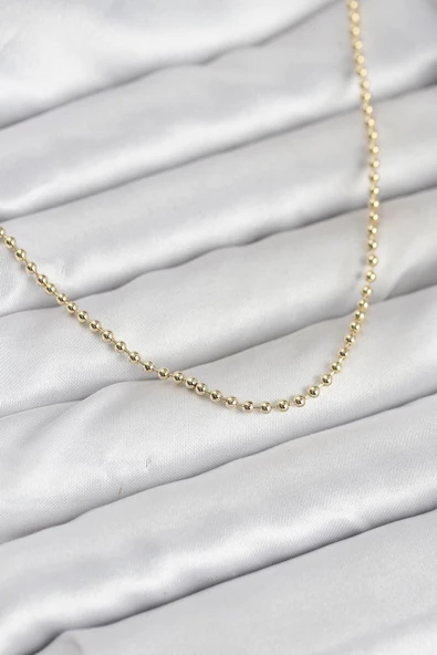 CM 14K Gold Renk Top Zincirli Model 60 cm Kadın Kolye - TJ-BKO10937 ürün görseli 1