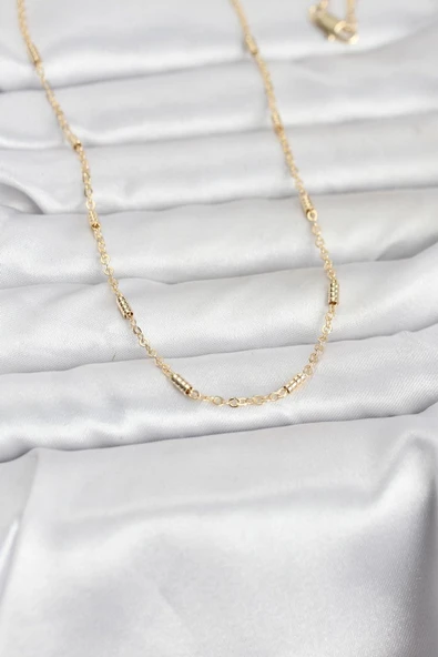 CM 14K Gold Renk Bar Zincir Model 60 cm Kadın Kolye - TJ-BKO10973 ürün görseli 1
