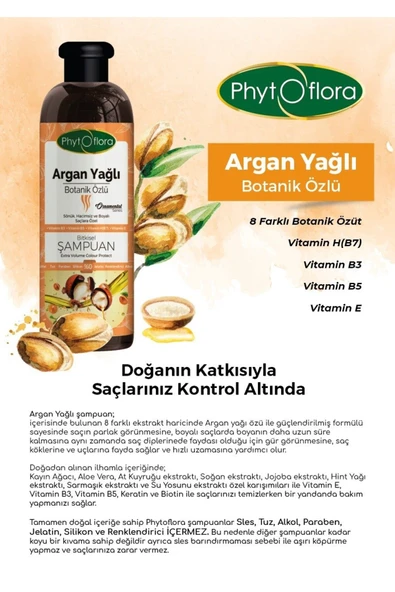 Phytoflora Argan Yağlı (Botanik) Bitkisel Şampuan 400 ml - Resim 3