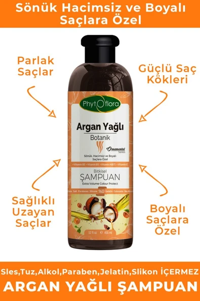 Phytoflora Argan Yağlı (Botanik) Bitkisel Şampuan 400 ml - Resim 2