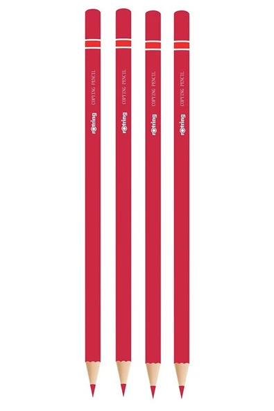 Rotring Kırmızı Kalem 4 Adet Kırmızı Kurşun Kalem Kırmızı Kopya Kalemi Başlık Kalemi Öğrenci Okul ürün görseli 1