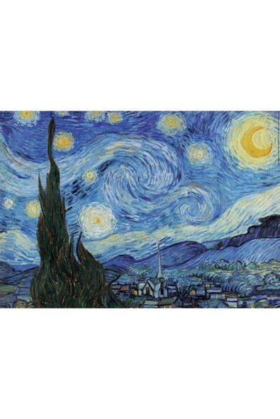 1000 Noche Estrellada Van Gogh - Resim 2